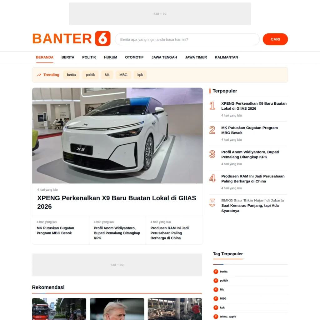 Banter6 - Theme WordPress Berita · Magazine